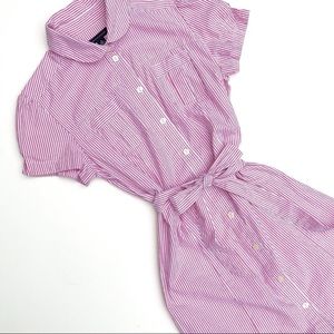 Tommy Hilfiger pink and white button up dress